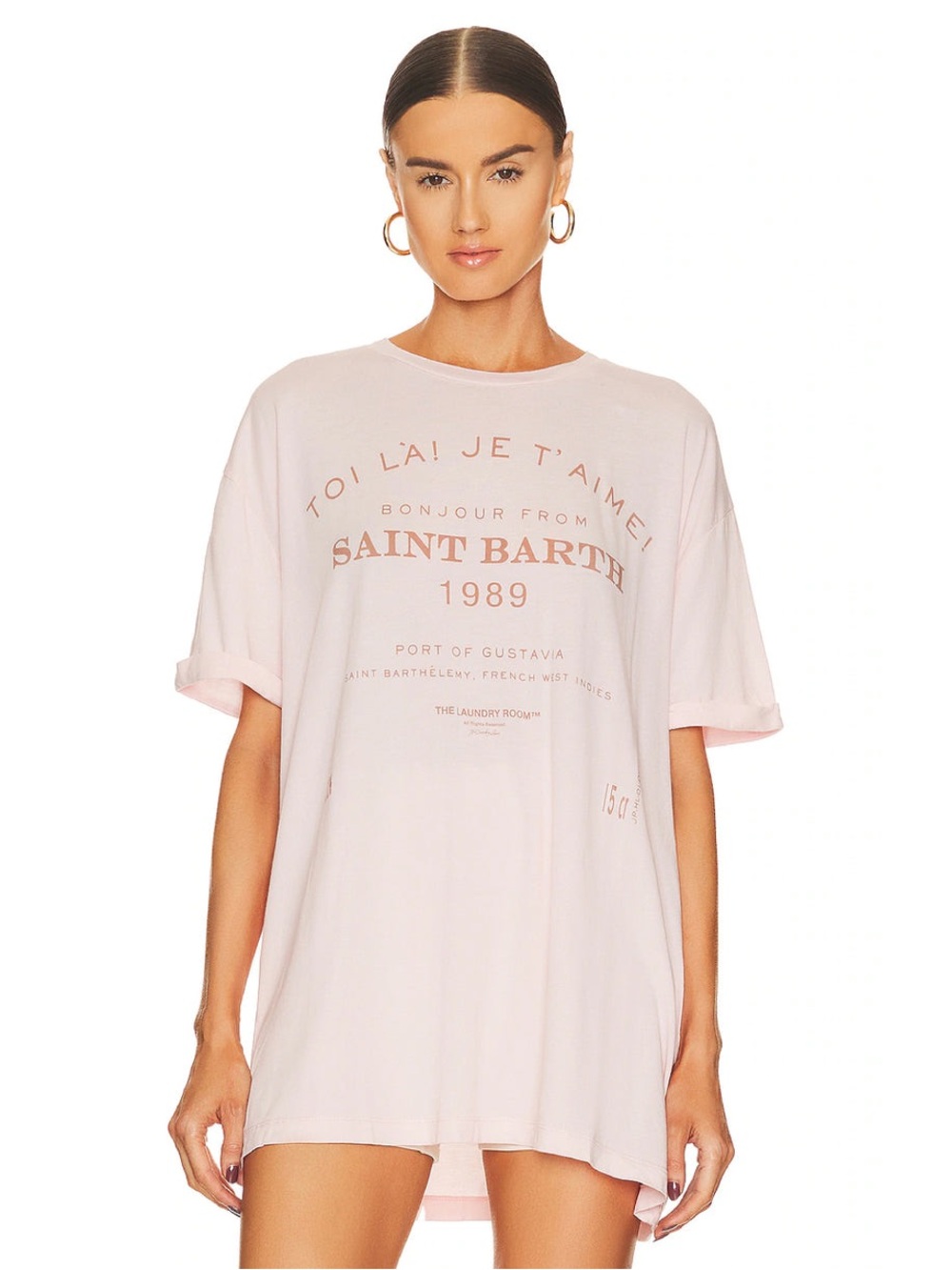 NWT The Laundry Room Saint Barth 89 - Oversized Tee - Blush Pink